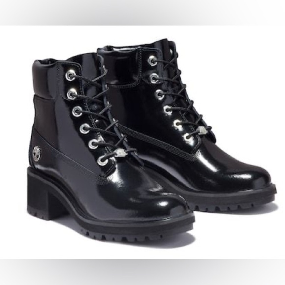 Timberland Kinsley Boot - Women's 6" Patent Leather Lace up Combat Boot